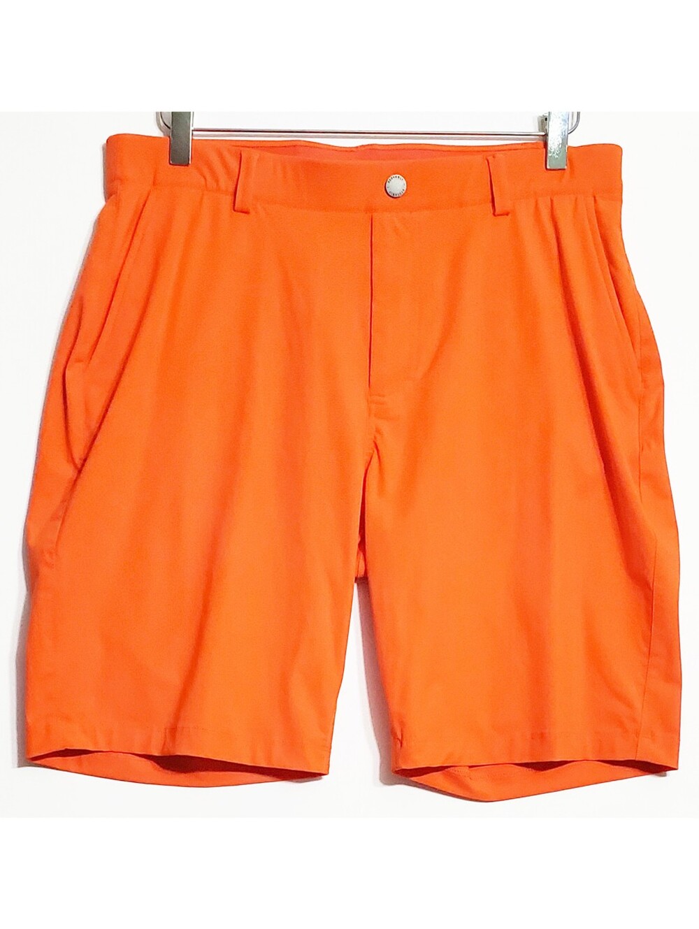 Redvanly large hanover pull on golf shorts 9" vermilion orange stretch sports